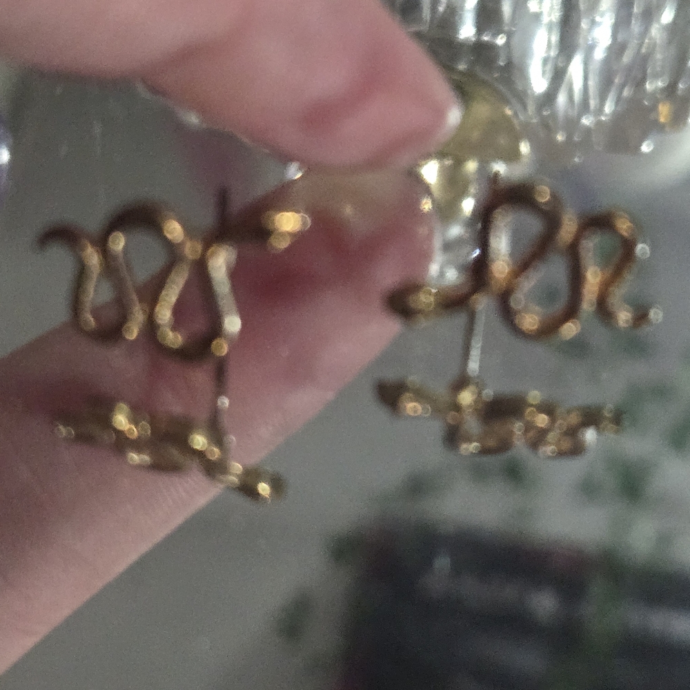 Gold snake earrings